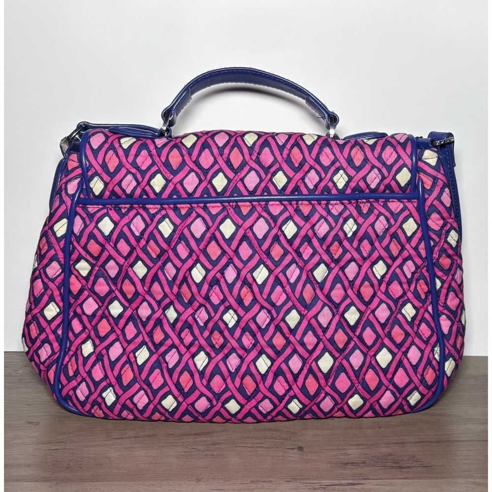 Vera Bradley Turnlock Crossbody Bag Katalina Pink Diamonds Pattern - Picture 8 of 8